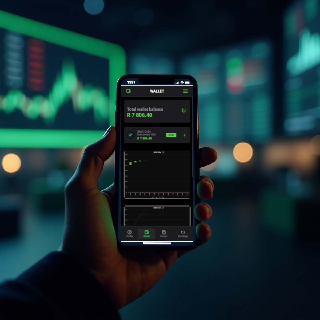 Traders Wallet app on a smartphone