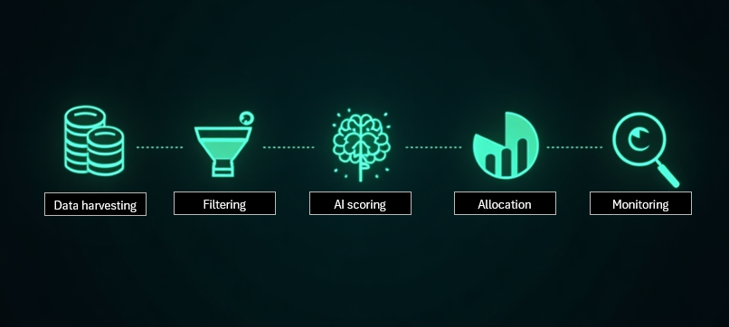 A 5-step infographic showing the investment protocol workflow